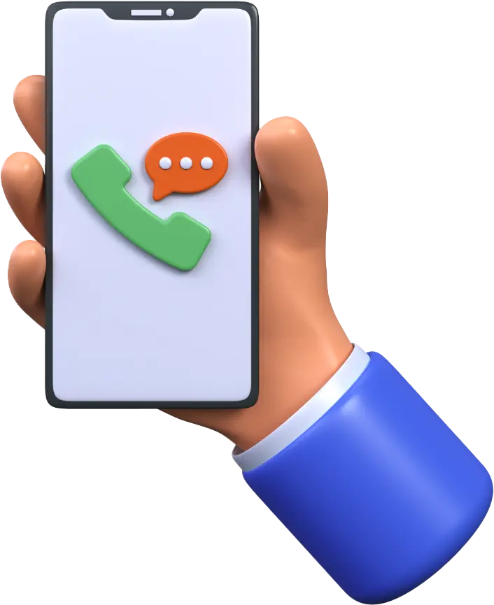 Picto main avec téléphone pour appel - Plateforme de mise en relation psychologues patients